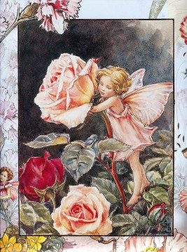 fée Tableau Peinture - la rose fée fantaisie